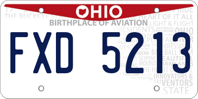 OH license plate FXD5213