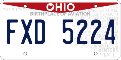 OH license plate FXD5224