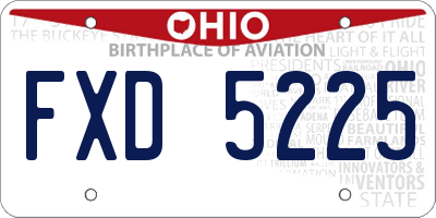 OH license plate FXD5225