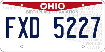 OH license plate FXD5227