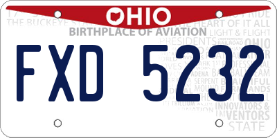 OH license plate FXD5232