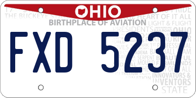 OH license plate FXD5237