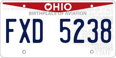 OH license plate FXD5238
