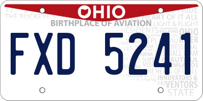 OH license plate FXD5241