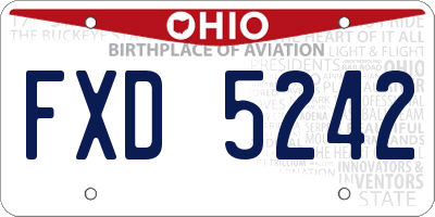 OH license plate FXD5242
