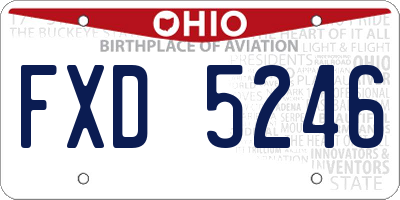 OH license plate FXD5246
