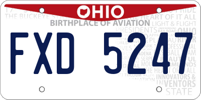 OH license plate FXD5247