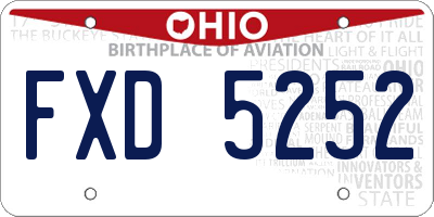 OH license plate FXD5252