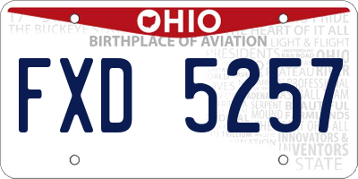OH license plate FXD5257