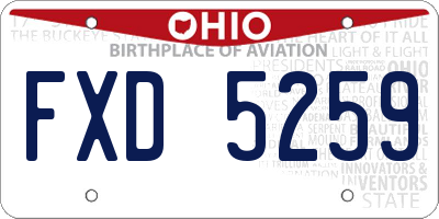 OH license plate FXD5259