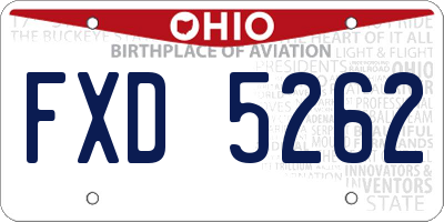 OH license plate FXD5262