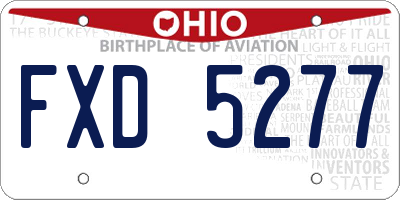 OH license plate FXD5277