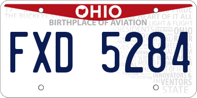 OH license plate FXD5284