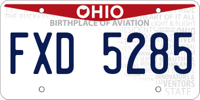 OH license plate FXD5285