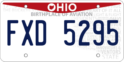 OH license plate FXD5295