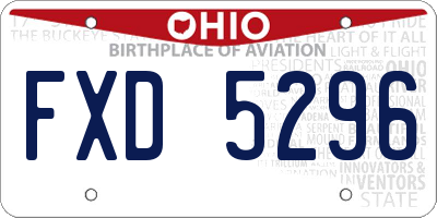 OH license plate FXD5296