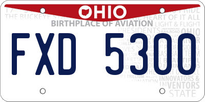 OH license plate FXD5300