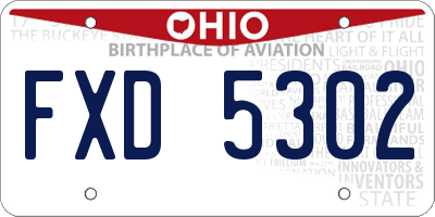 OH license plate FXD5302
