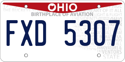 OH license plate FXD5307