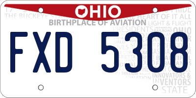 OH license plate FXD5308