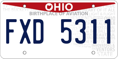 OH license plate FXD5311