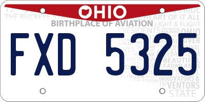 OH license plate FXD5325
