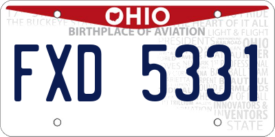 OH license plate FXD5331