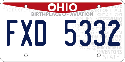 OH license plate FXD5332