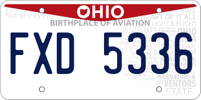 OH license plate FXD5336