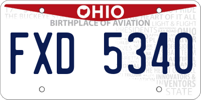 OH license plate FXD5340