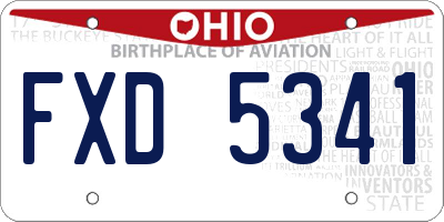 OH license plate FXD5341