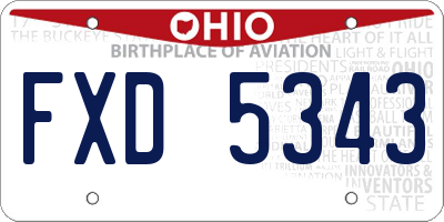 OH license plate FXD5343