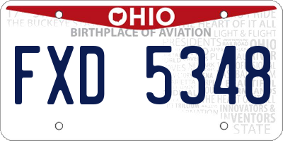 OH license plate FXD5348