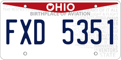 OH license plate FXD5351