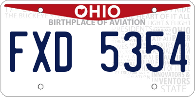 OH license plate FXD5354