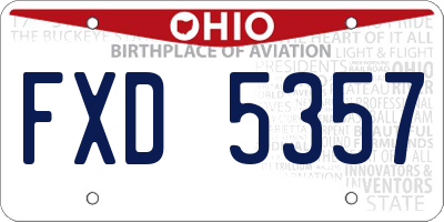OH license plate FXD5357
