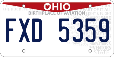 OH license plate FXD5359