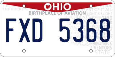 OH license plate FXD5368