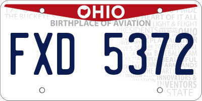 OH license plate FXD5372