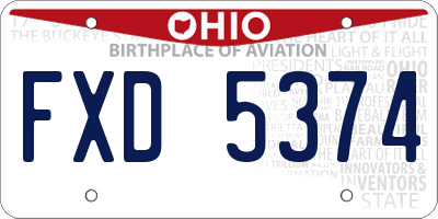 OH license plate FXD5374