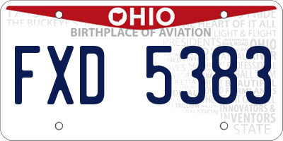 OH license plate FXD5383