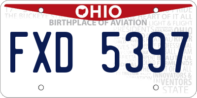 OH license plate FXD5397