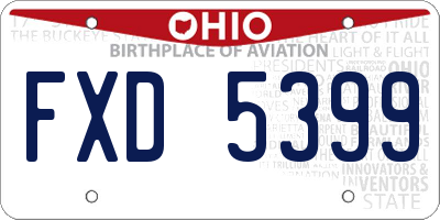 OH license plate FXD5399