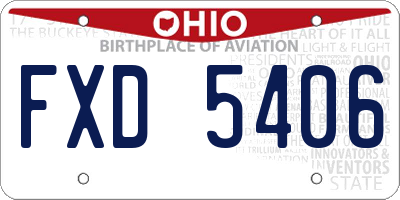 OH license plate FXD5406