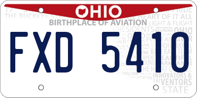 OH license plate FXD5410