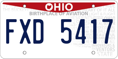 OH license plate FXD5417