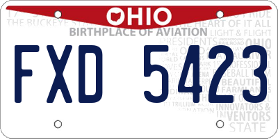 OH license plate FXD5423