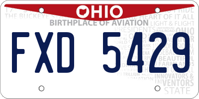 OH license plate FXD5429