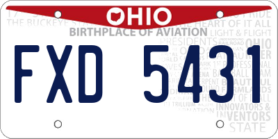 OH license plate FXD5431