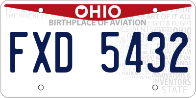 OH license plate FXD5432